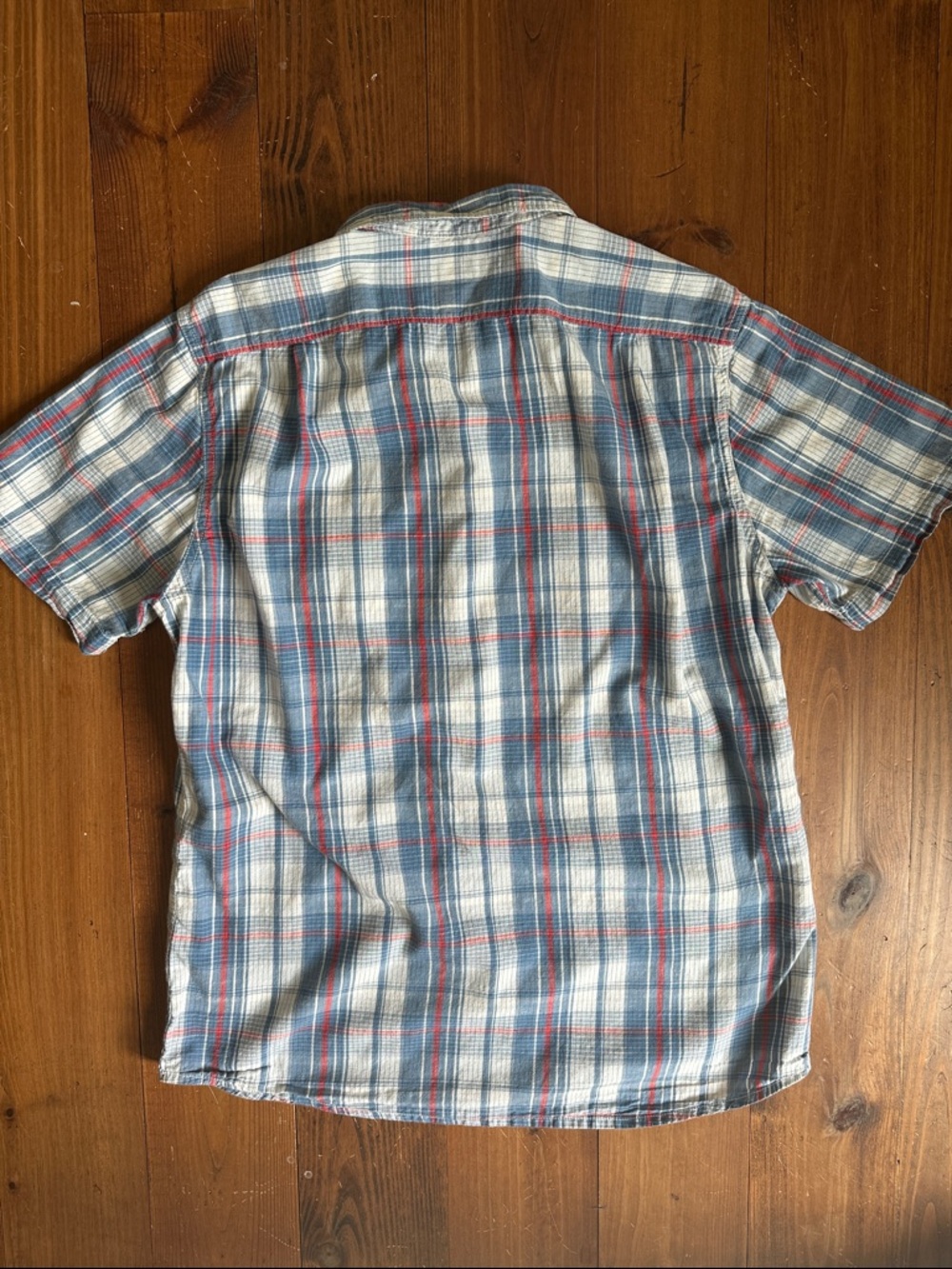 Daniel Cremieux Casual Short-Sleeve Plaid Button-Down Shirt - Blue, White & Red - Picture 6 of 11
